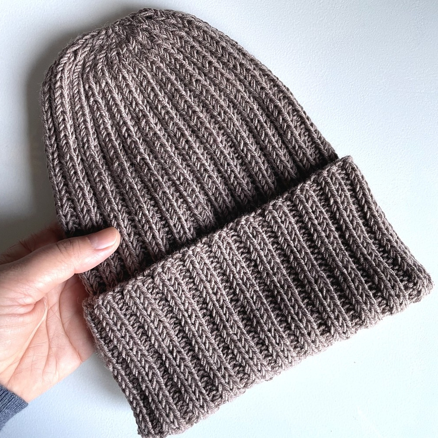 HELLI – czapka zimowa merino beanie 100% baby merino 17 Beż, ręcznie robiona