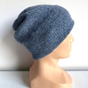 Ręcznie robiona Czapka hand made Tweed RONIA 10 Dżins