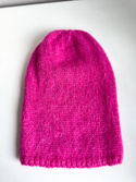 Ciepła czapka ręcznie robiona CHMURKA Alpaka 39 Magenta