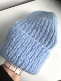 WATA CUKROWA Women's Alpaca and Merino Wool Beanie 21 Blue