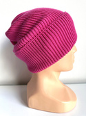 VARELLA – czapka beanie z wełny merino 100% Baby Merino 08 Fuksja jesienno-zimowa