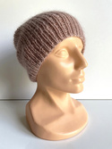 Handgemachte Damenmütze AUREA 100% Baby Merino plus Mohair und Seide 49/41 Wüstenrose