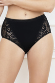 Figi Italian Fashion JOSMI MAXI Majtki wysokie figi z koronką, czarne