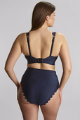 Wysokie figi kąpielowe Panache Swim SIGNATURE SCALLOP SW1755A High Waist Bikini Bottoms Signature Ink Blue