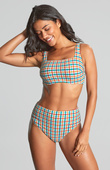 Biustonosz kąpielowy Panache Swim SEERSUCKER SW1862A Gina Square Neck Bikini Top Seersucker Multi
