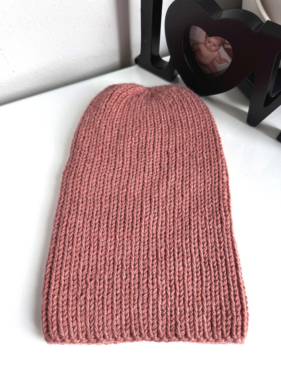NANA – czapka merino beanie 100% baby merino 48 Blush brązowa