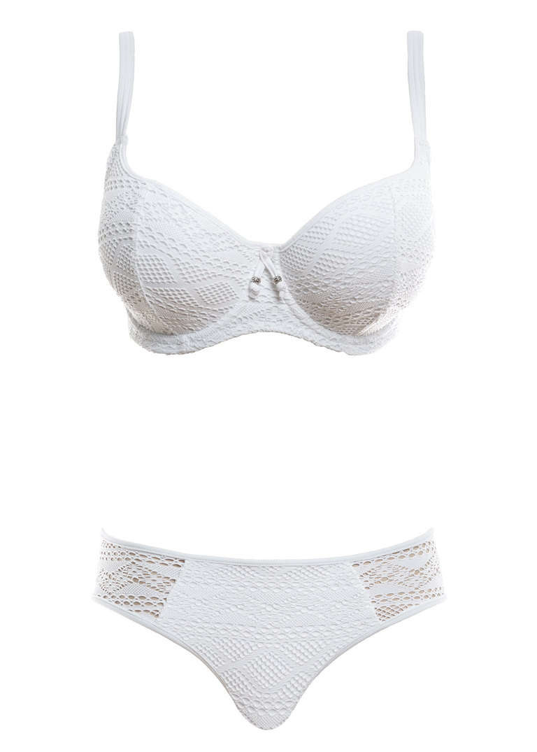 KOMPLET - Strój kąpielowy Freya SUNDANCE White - wybierz fasony i rozmiary (30F, 30G, 36F) + majtki