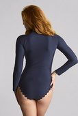 Strój kąpielowy z długim rękawem Panache Swim SIGNATURE SCALLOP SW1725B GRACE Long Sleeve Swimsuit Signature Ink Blue
