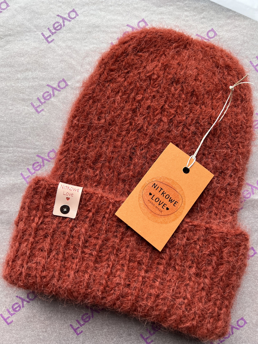 WATA CUKROWA – czapka z alpaki damska 19 cegła