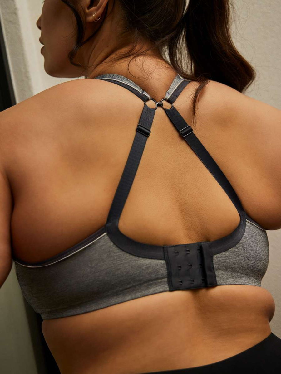 Biustonosz sportowy z fiszbiną i miękką miseczką Sculptresse Panache Sport ACTIVATE 9441 Sports Balconnet Charcoal Marl