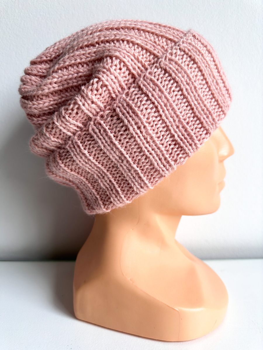 LAURIN Turn-Up Beanie 100% Alpaca 9033 Lody Truskawkowe Pink