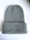 AUREA – ręcznie robiona czapka beanie baby merino + moher i jedwab dziecięca/damska 50/34 Zielona Szałwia