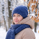 ALURA – czapka merino z moherem i jedwabiem zimowa 30 Prażony Migdał damska/dziecięca