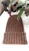 MIRA – ciepła czapka beanie handmade merino + moher i jedwab 50/56 jasny beż