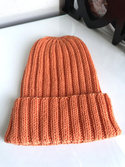 HELLI – czapka merino wywijana 100% baby merino 36 pomarańczowy jesienno-zimowa unisex