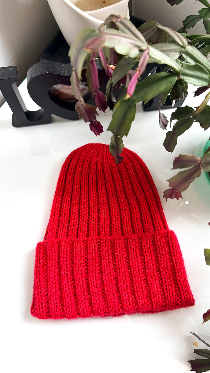 ELORA Turn-Up Cashmere and Silk Beanie 564 Gerbera Nitkowe Love