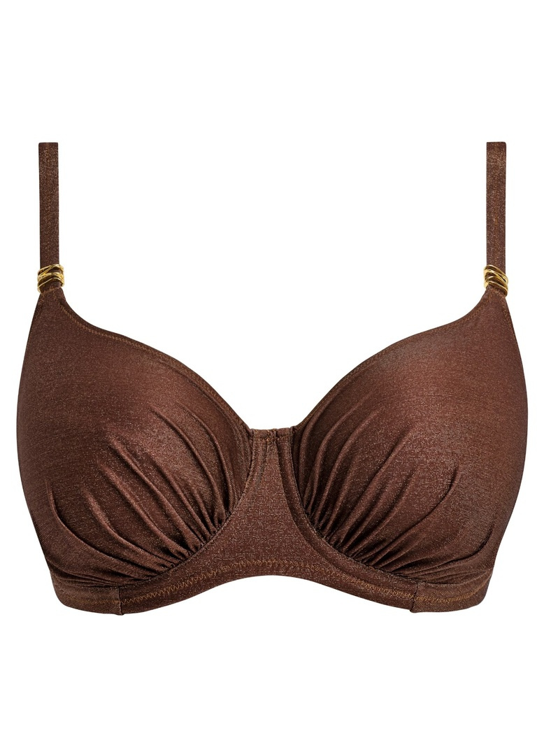 Biustonosz kąpielowy Fantasie Swim SABANA FS506427CHS Uw Gathered Full Cup Bikini Top Chestnut Sparkle