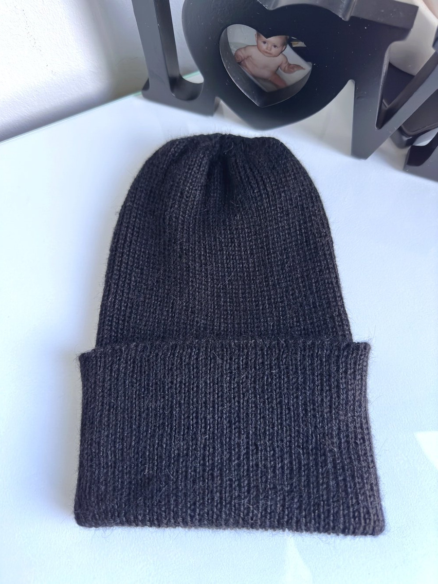 Czapka wywijana HELEN 100% Alpaka 8903 Czarny