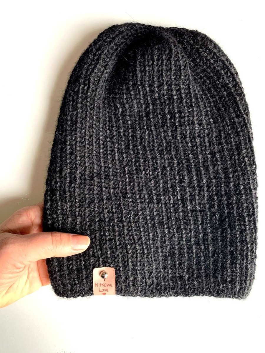 KIARA Handmade Alpaca Beanie 100% 8903 Black