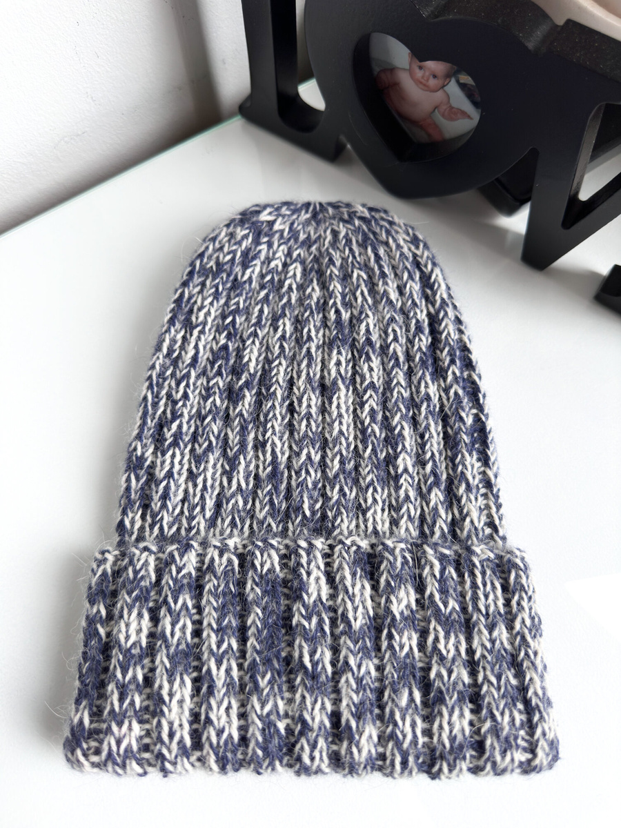 LAURIN Turn-Up Alpaca Beanie 4305/100 Ciemny Indygo