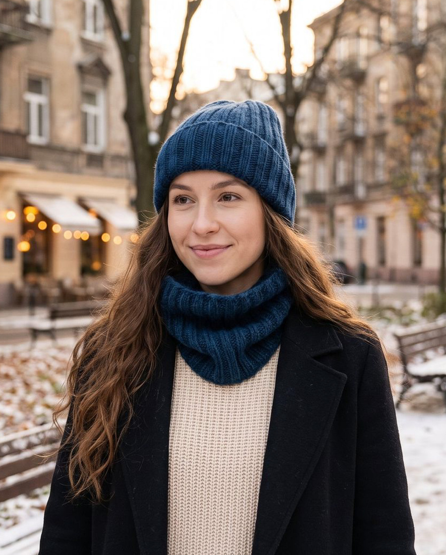 MARLA Kaschmirmütze mit Umschlag 100% 526 Romeo
