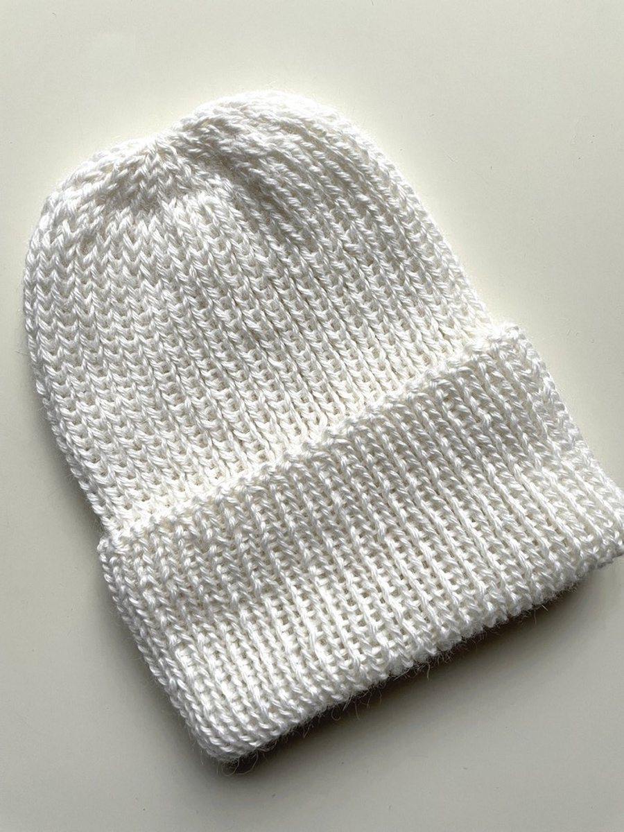 KIARA Turn-Up Beanie 100% Alpaca 101 White
