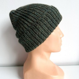 KIARA Turn-Up Beanie 100% Alpaca 7815 Leśny mix