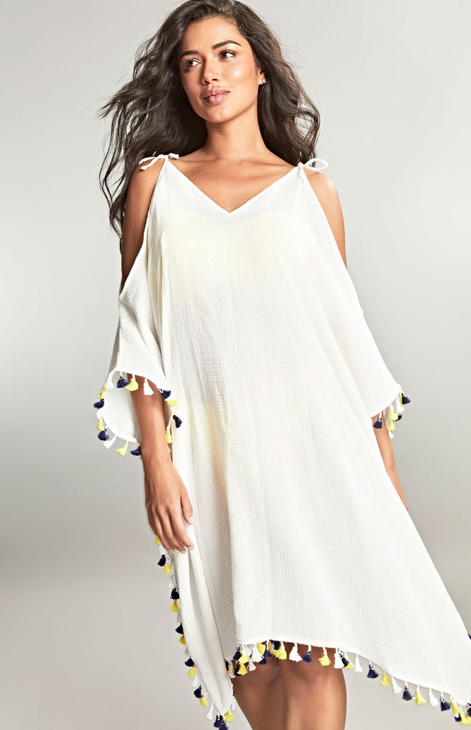 Krótki kaftan Panache Swim HALLE SW1778 Short Kaftan White