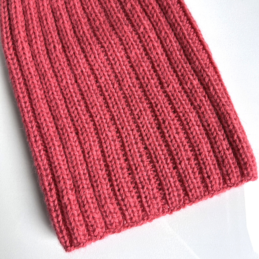 LAURIN – czapka z alpaki 100% beanie 9022 koralowy, jesień–zima