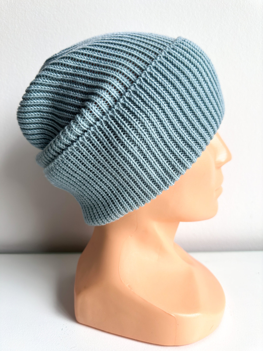 VARELLA Turn-Up Baby Merino Wool Beanie 100% 43 Jasny Morski
