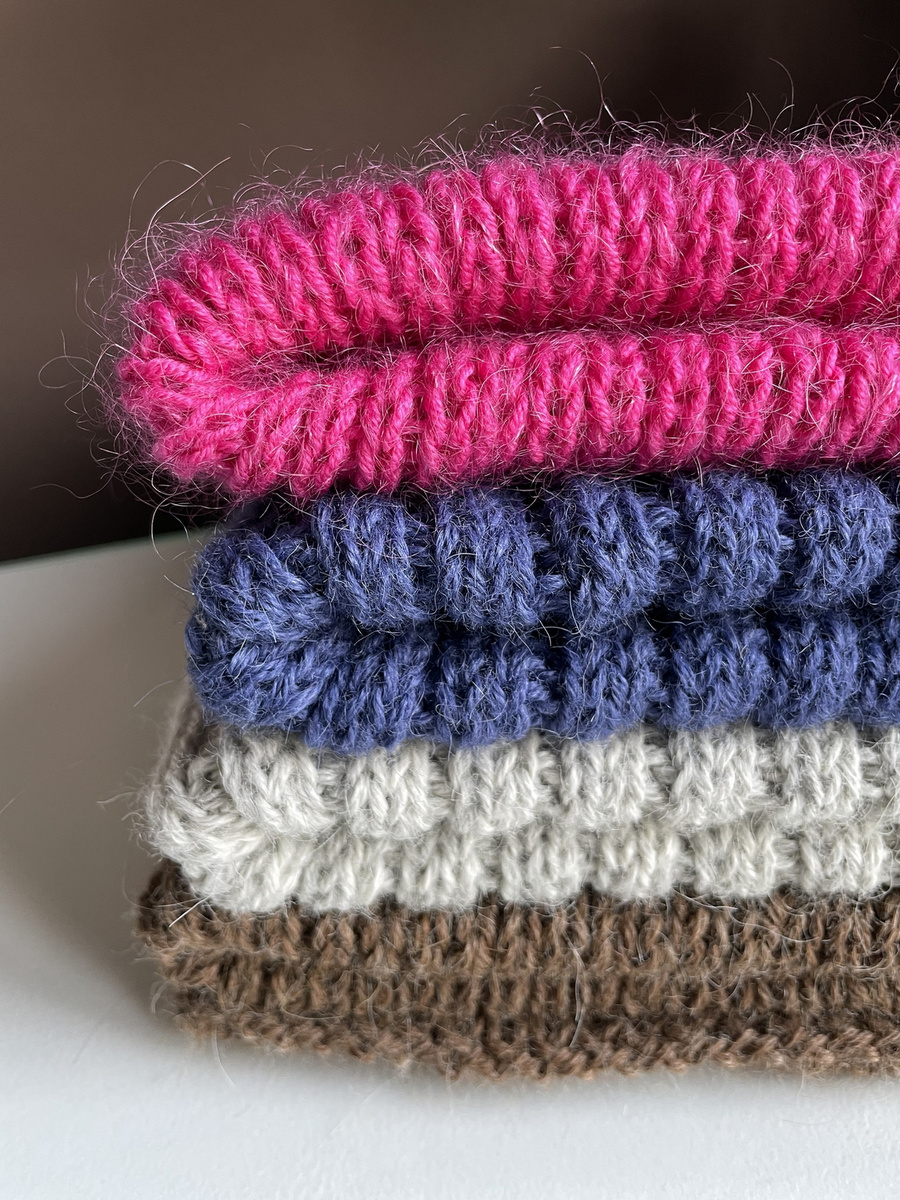 LAURIN Turn-Up Beanie 100% Alpaca 9020 perłowo szary jasny