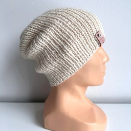 KIARA Beanie-Mütze aus 100% Alpaka 100 Ecru