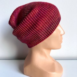 VARELLA 2.0 – czapka beanie z wełny merino 75% Zinnias czerwony-bordowy, cienka przejściowa