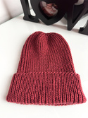 NANA – czapka wywijana z wełny baby merino 51 bordowy