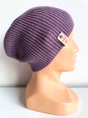 VARELLA – czapka z wełny merino beanie 100% Baby Merino 40 Ametyst fioletowa jesienno‑wiosenna