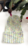 NELLI – ręcznie robiona czapka merino beanie 37 Bajkowe Światełka## Zielona