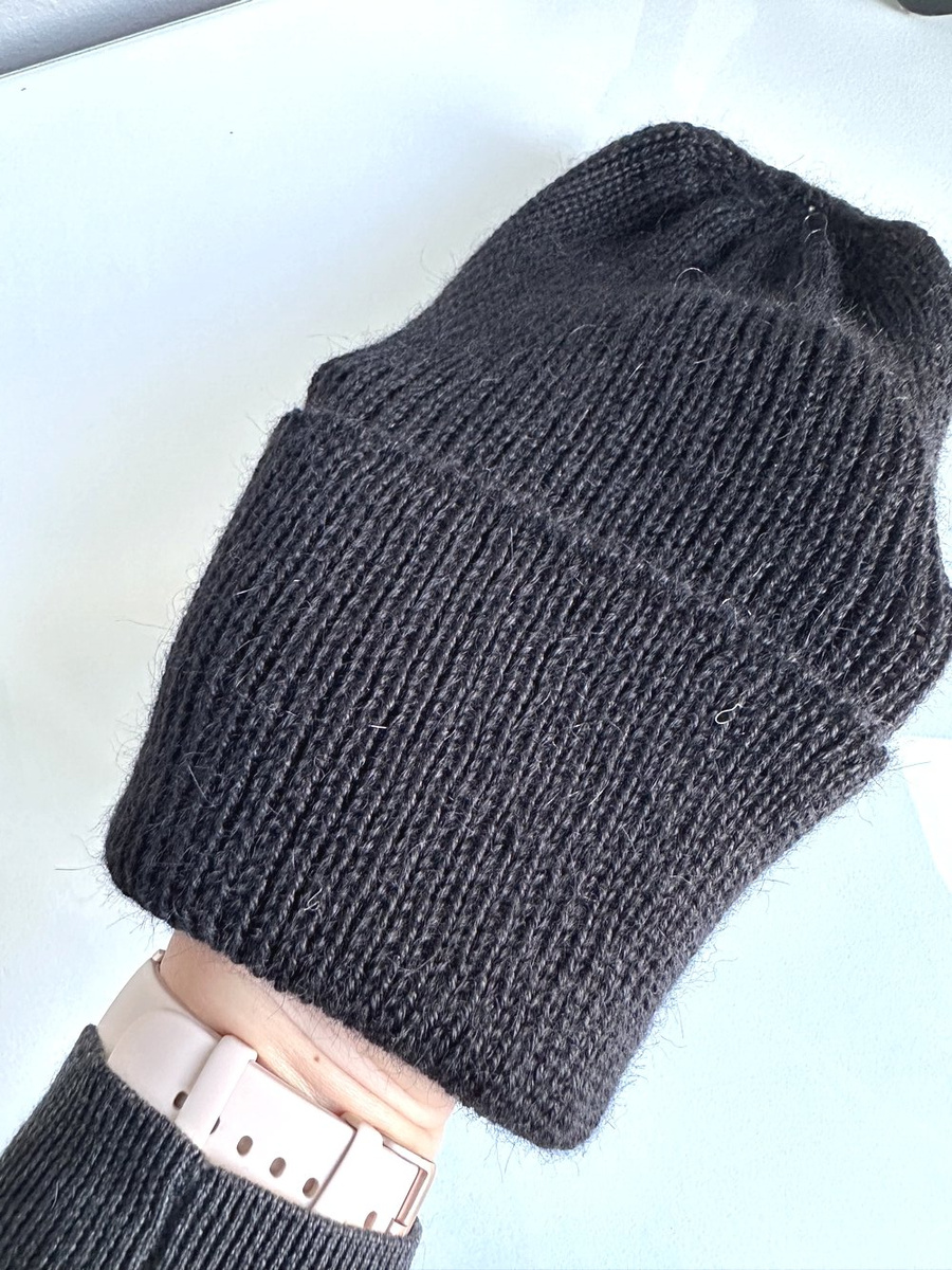 Czapka wywijana HELEN 100% Alpaka 8903 Czarny