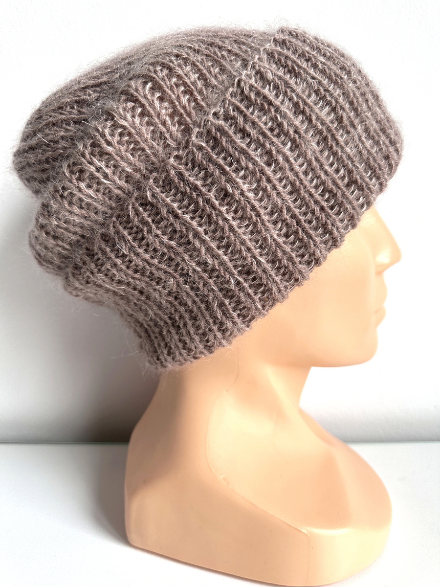 AUREA – ręcznie robiona ciepła czapka beanie baby merino + moher i jedwab damska/dziecięca 17/41 Beż