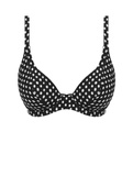 Biustonosz kąpielowy Fantasie Swim SANTA MONICA FS6722BLI Uw Plunge Bikini Top Black & White