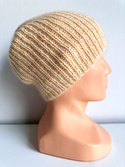 Handmade women's hat AUREA 100% Baby Merino plus mohair and silk 03/29 Vanilla