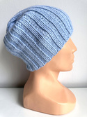 HELLI – czapka zimowa damska beanie z wełny baby merino 11 Błękitny Stalowy