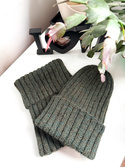 LAURIN Turn-Up Beanie 100% Alpaca 7815 Leśny mix zielony