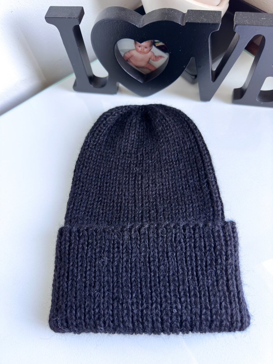 KIARA Turn-Up Beanie 100% Alpaca 8903 Black
