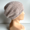 Ciepła czapka ręcznie robiona CHMURKA Alpaka 33 Różowy Piasek