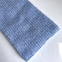 AUREA – ręcznie robiona ciepła czapka beanie merino + moher i jedwab damska 11/07 błękitny stalowy
