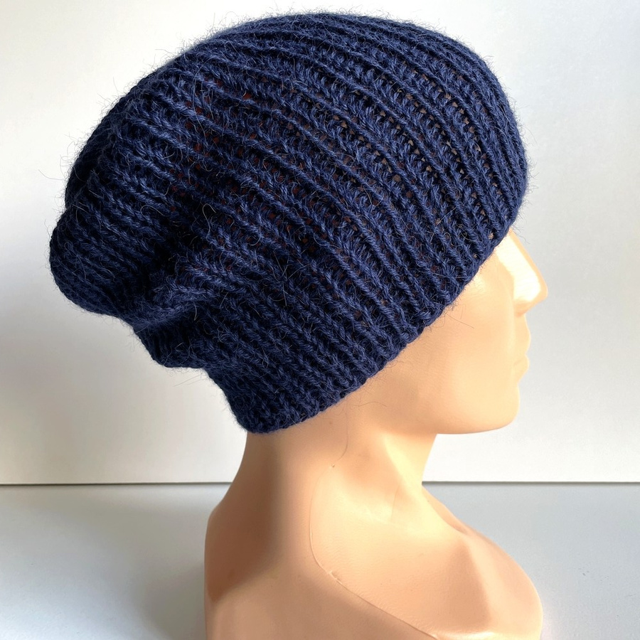 KIARA Beanie-Mütze aus 100% Alpaka 5575 Dunkelblau