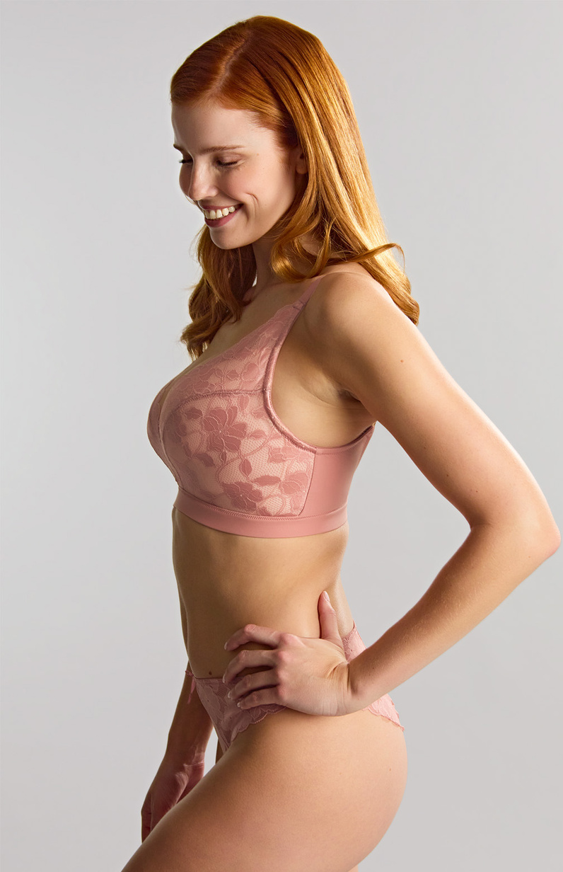 Bezfiszbinowy biustonosz Panache AMOUR 11145A Non Wired Bra Rose Pink