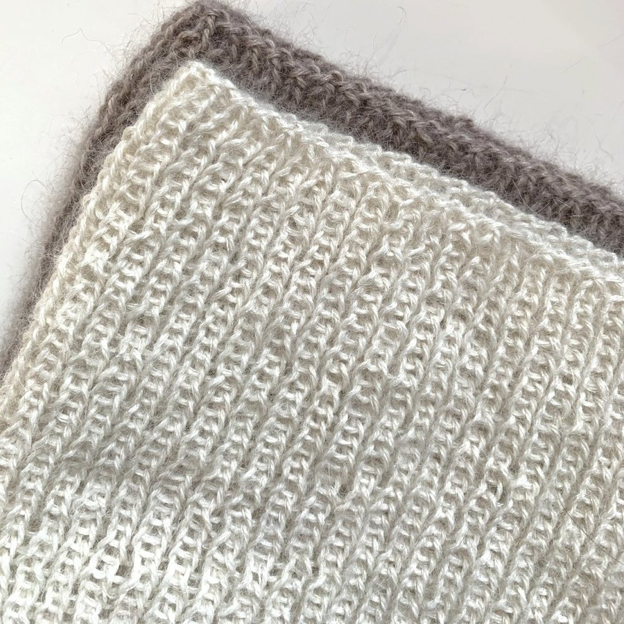MARI – cienka czapka beanie alpaka + moher i jedwab 100 Ecru