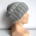 HELLI – czapka beanie z wełny 100% baby merino 22 Jasny Szary, jesienno-zimowa, unisex