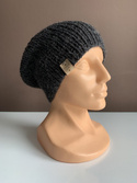 KIARA – czapka beanie z alpaki 100% 506 ciemny szary uniwersalna jesienno‑zimowa